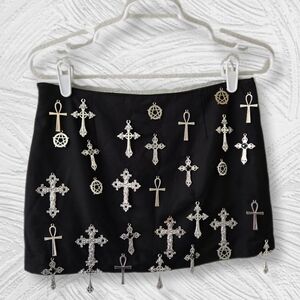 DOLLS KILL WIDOW IDOL WORSHIP CROSS MINI SKIRT